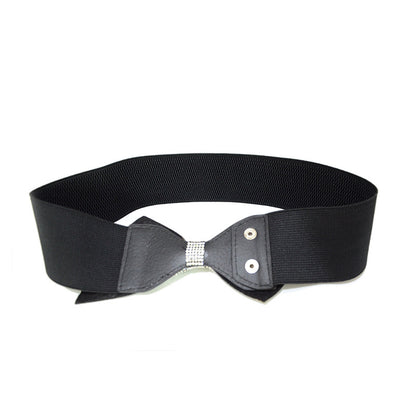 Rhinestone inlaid bow belt
