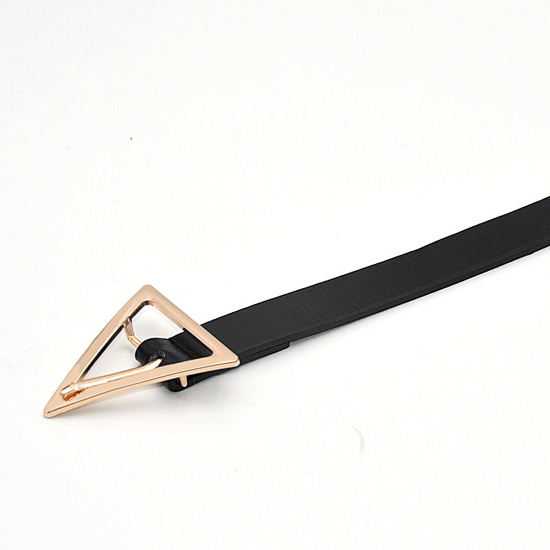 Snap button thin belt triangular button head