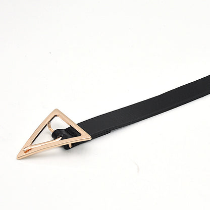 Snap button thin belt triangular button head