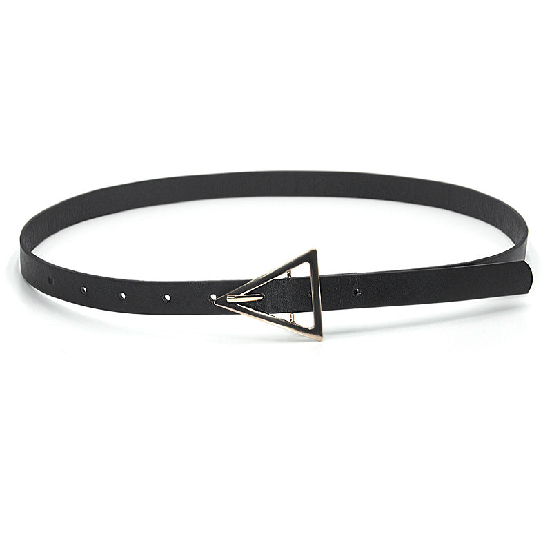 Snap button thin belt triangular button head