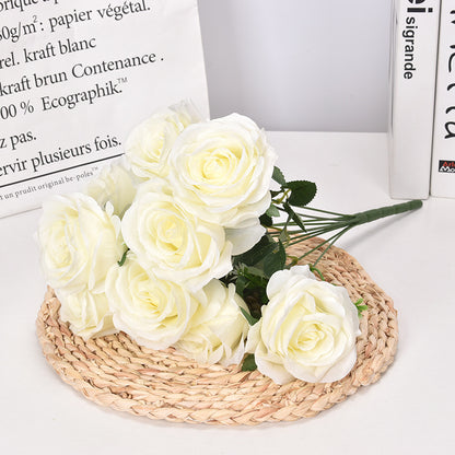 10 artificial French roses