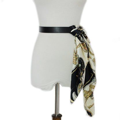 Belt silk scarf colored belt