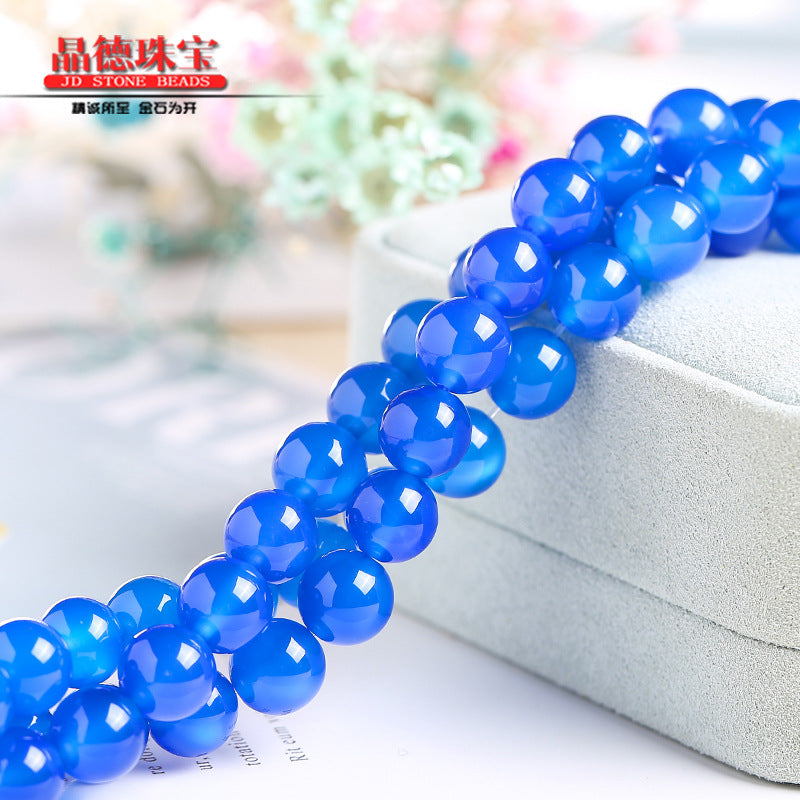 Blue agate loose beads