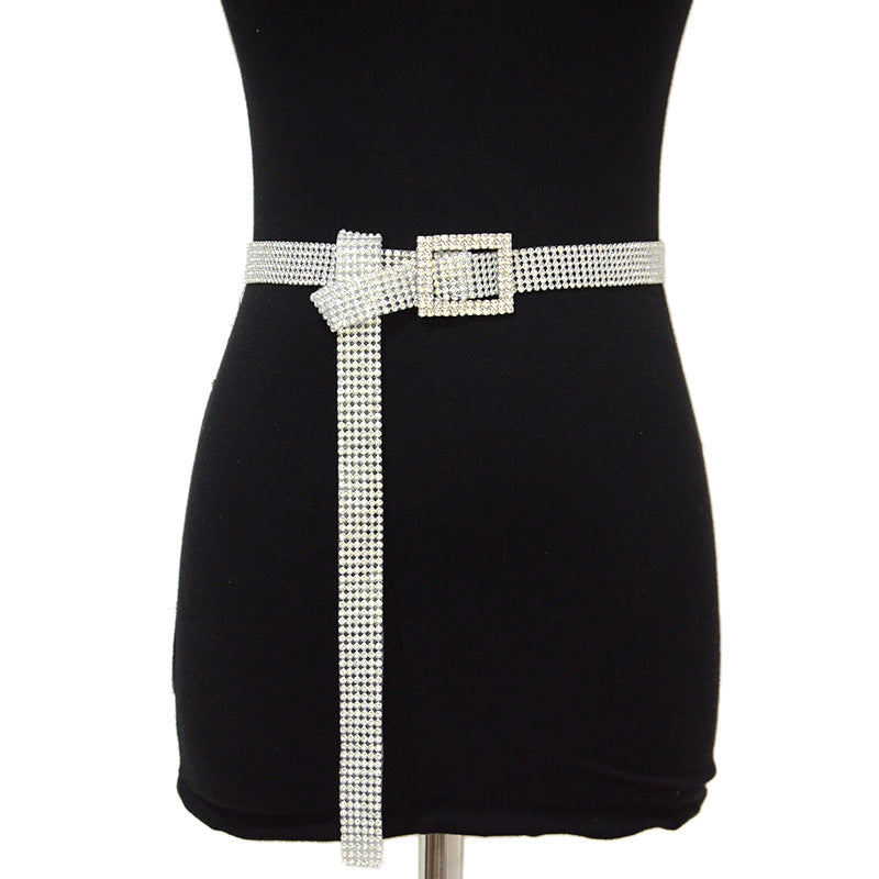 Diamond buckle waist seal PVC plastic belt