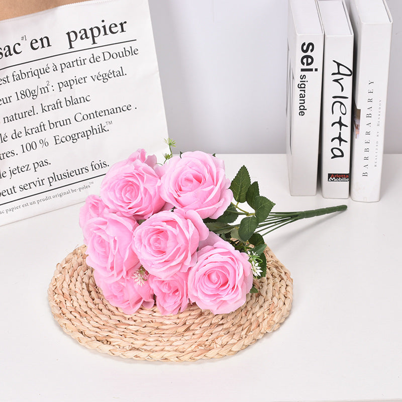 10 artificial French roses
