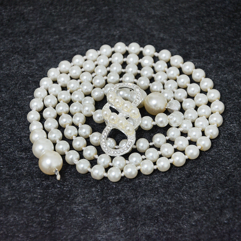 hot sale Pearl thin belt female sweet