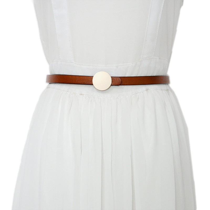 Real cowhide belt ladies simple