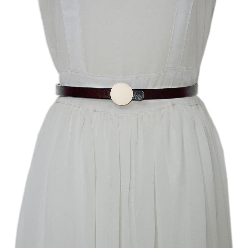 Real cowhide belt ladies simple