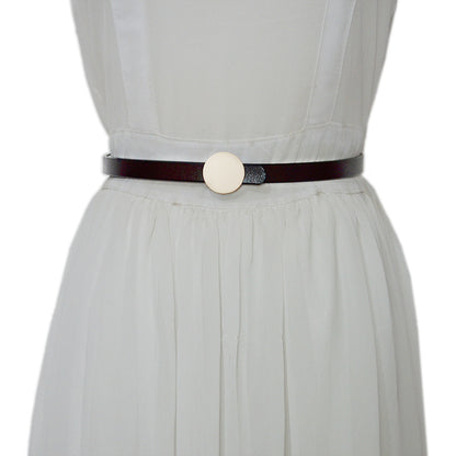 Real cowhide belt ladies simple