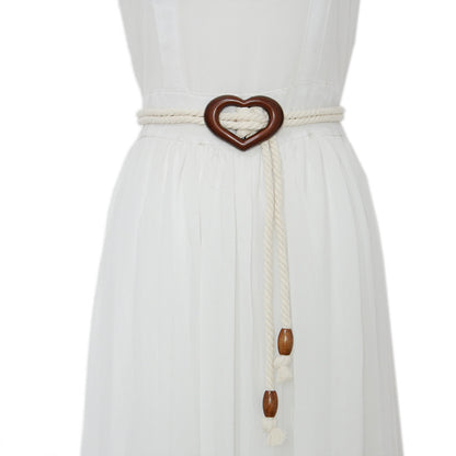 Heart-shaped log buckle belt