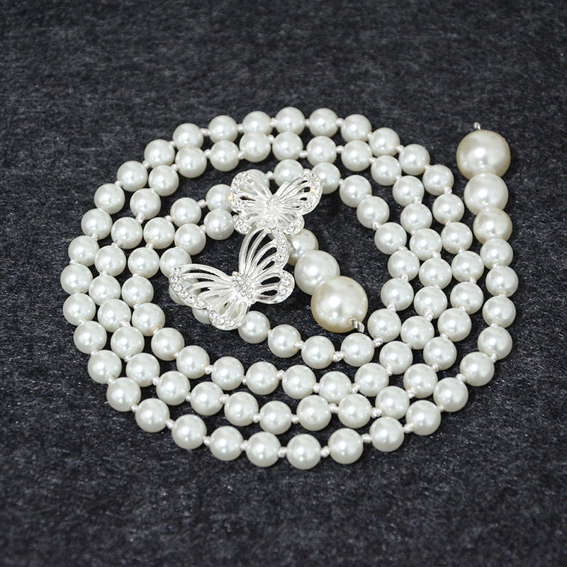 hot sale Pearl thin belt female sweet