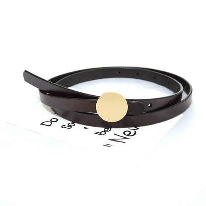 Real cowhide belt ladies simple