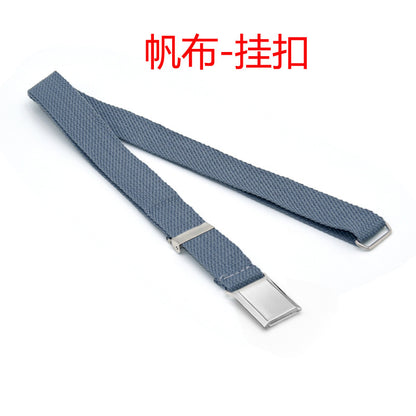 Non-porous square buckle belt for women
