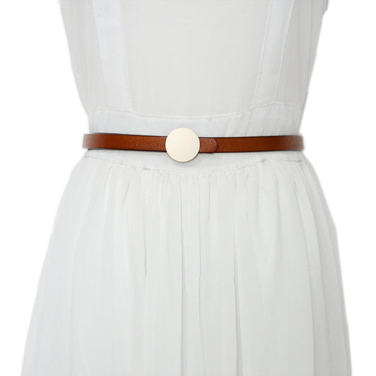 Real cowhide belt ladies simple