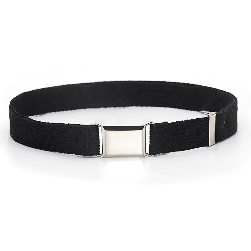 Non-porous square buckle belt for women