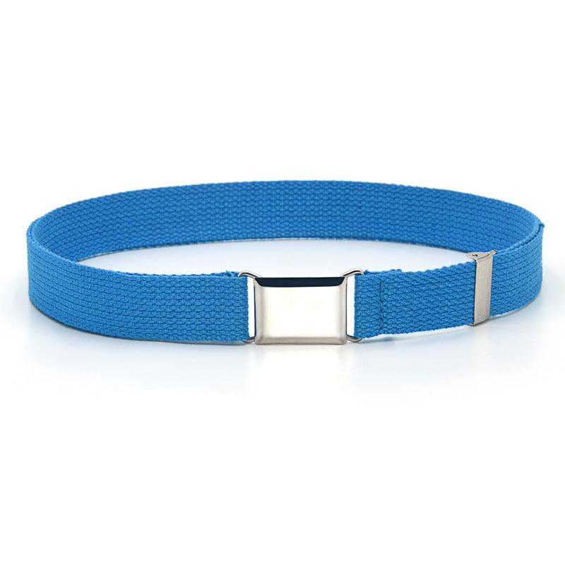 Non-porous square buckle belt for women