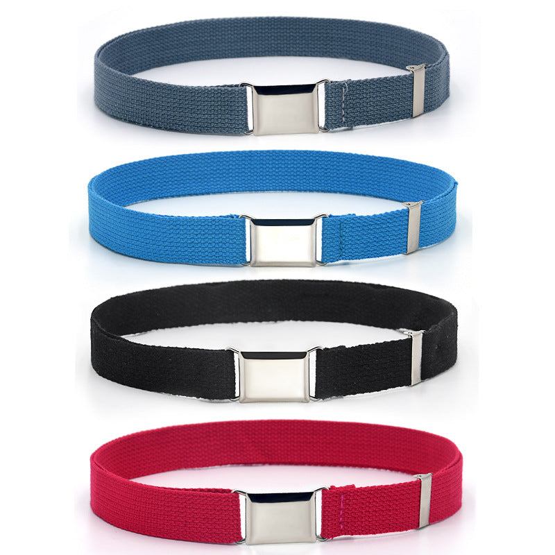 Non-porous square buckle belt for women