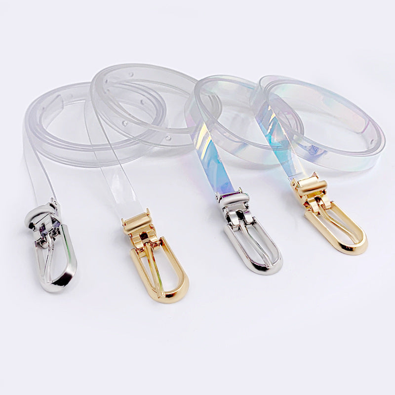 Colorful transparent plastic belt for women