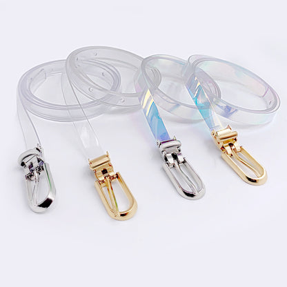 Colorful transparent plastic belt for women