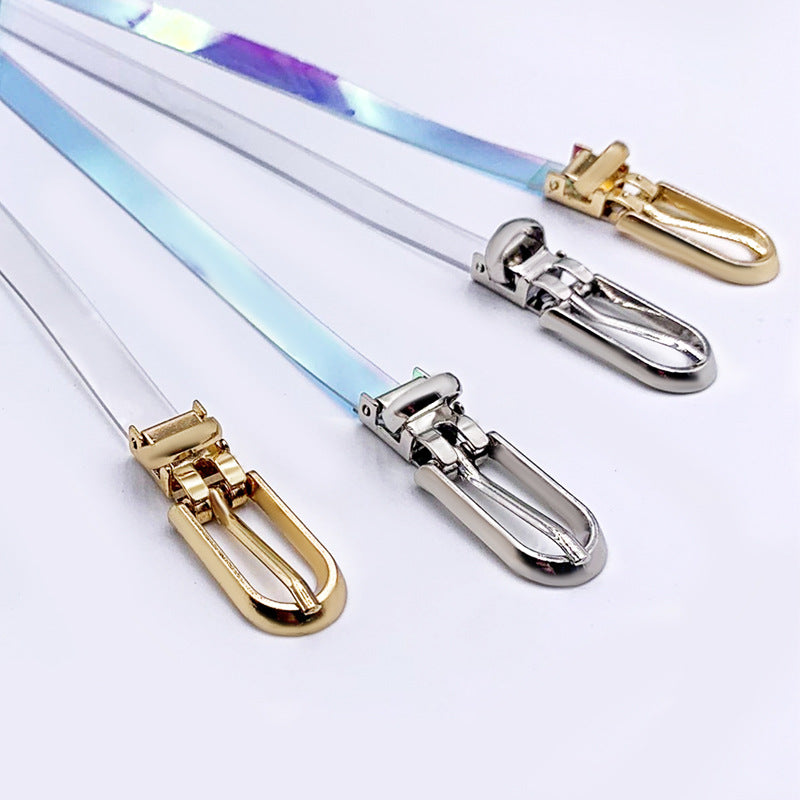 Colorful transparent plastic belt for women