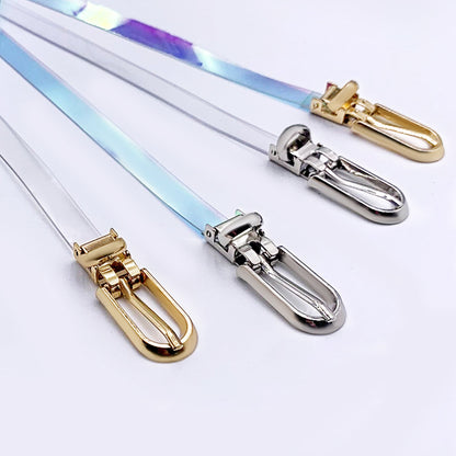 Colorful transparent plastic belt for women