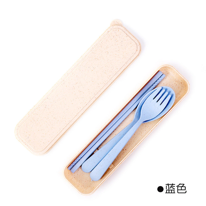 Juego de cubiertos de trigo de 3 piezas, cubiertos portátiles de viaje 