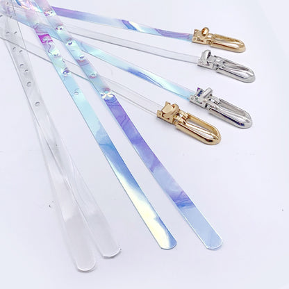 Colorful transparent plastic belt for women