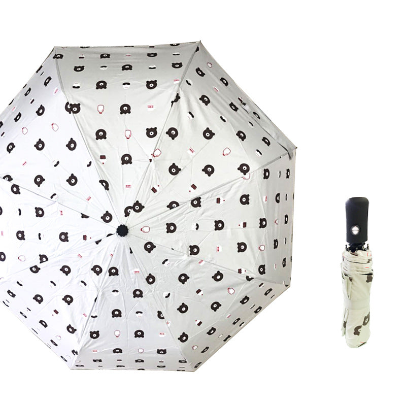 Paraguas automático con protección solar y estampado de margaritas 