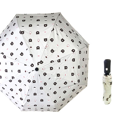 Paraguas automático con protección solar y estampado de margaritas 