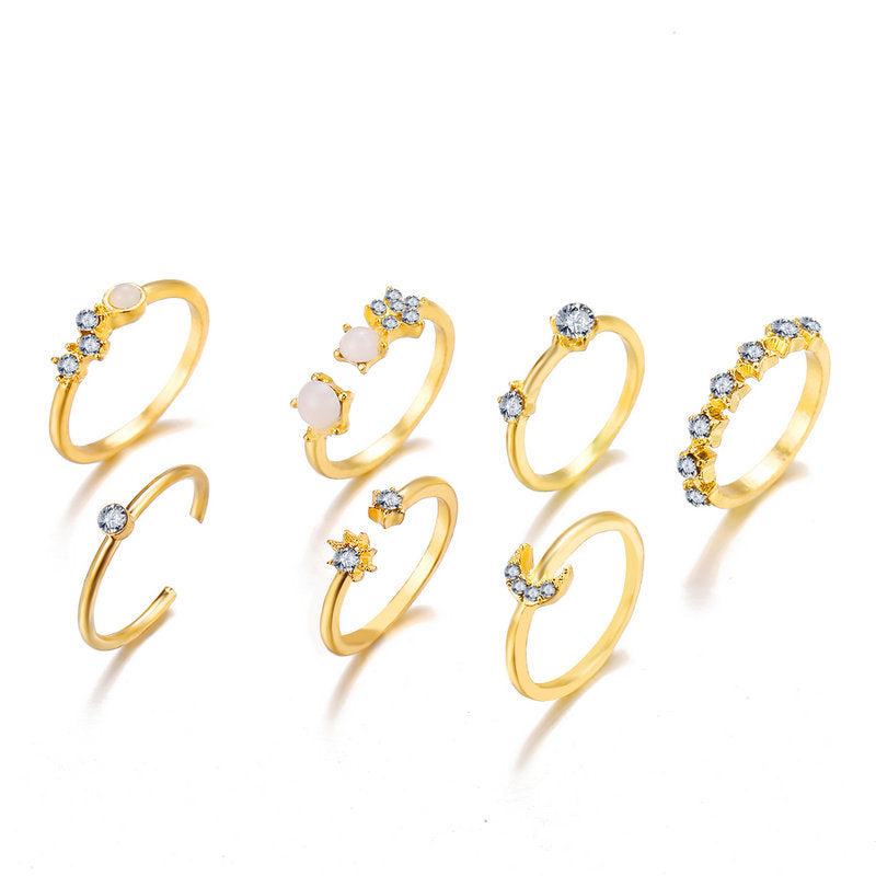 Star & Crescent 9-Piece Ring Set