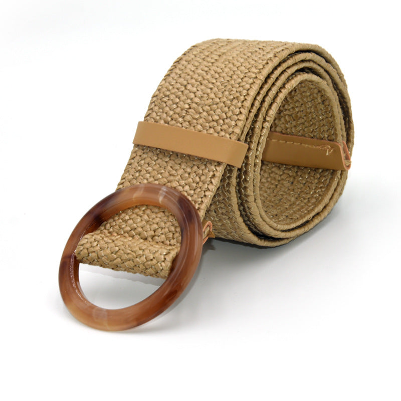 Grass braided belt woman