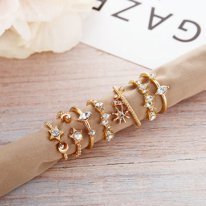 Star Moon Ring Set 7-piece