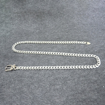 Punk silver chain with jeans