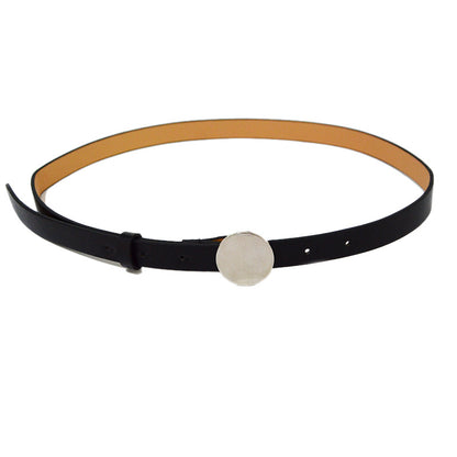 Silver coin round buckle belt