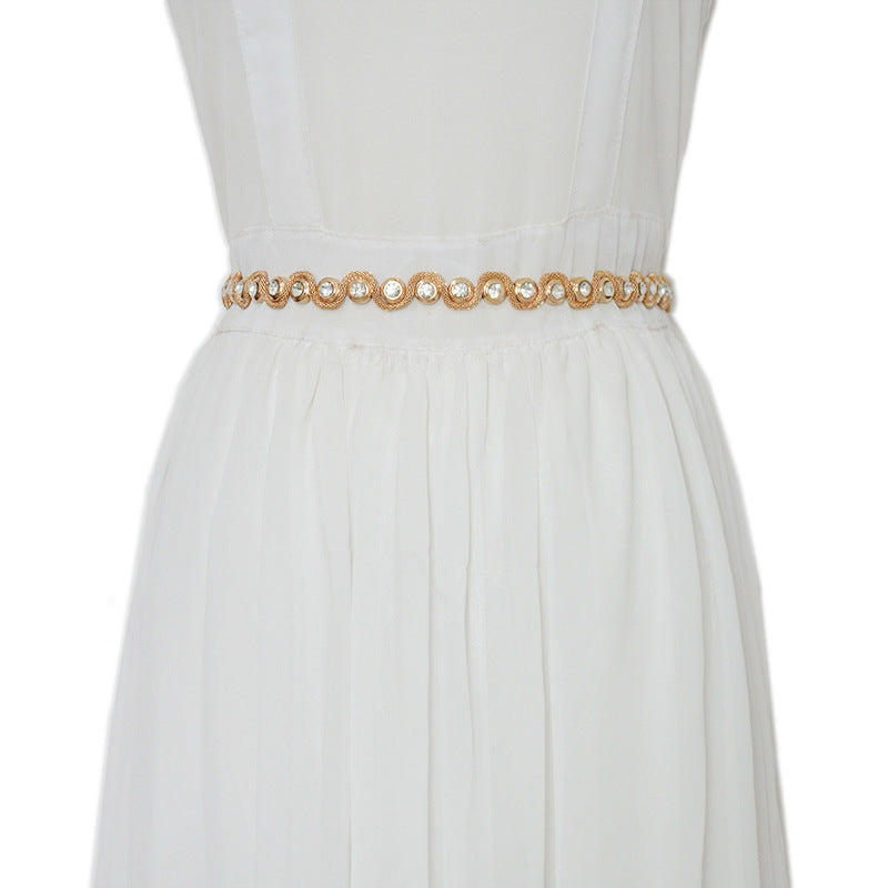 Crystal chain rhinestone inlaid waist chain