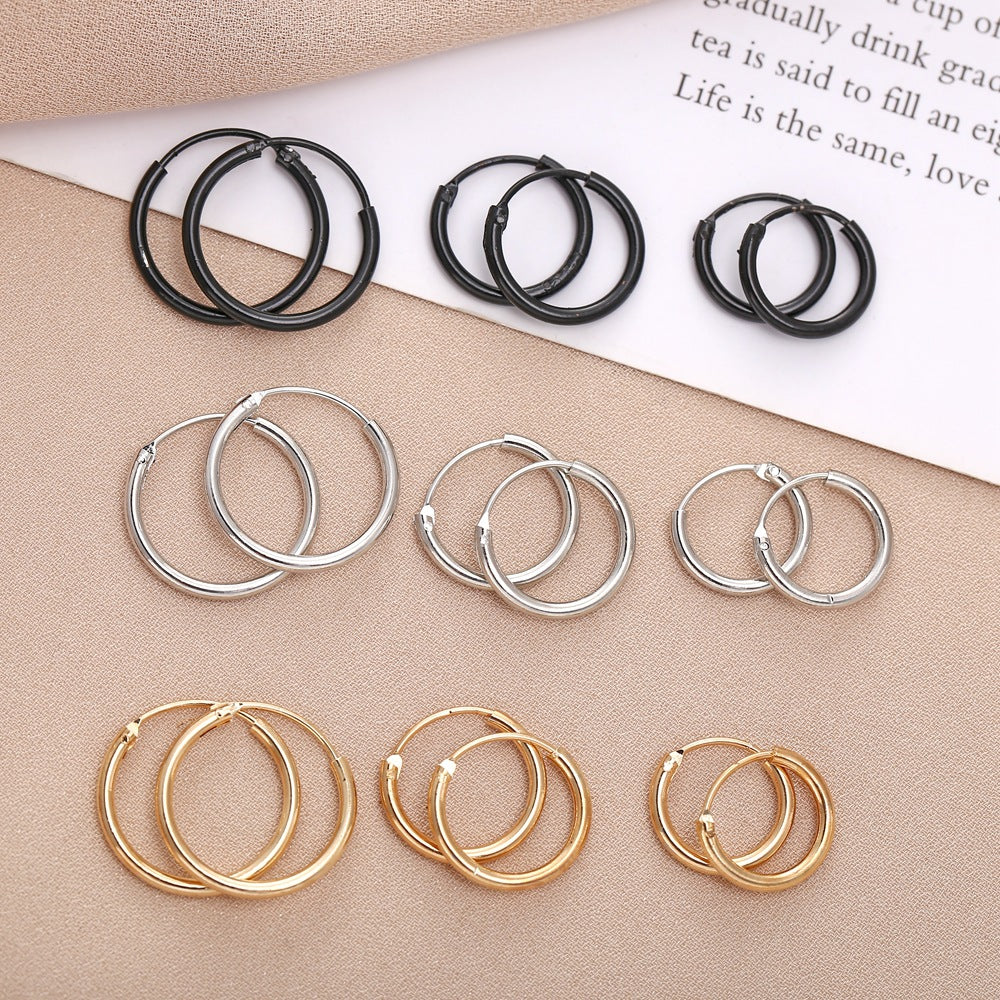 Punk Metal Circle Earrings