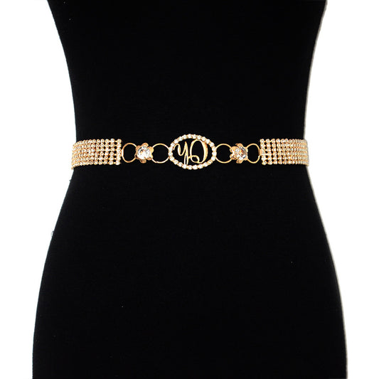 Six rows of diamond straps with skirt coat