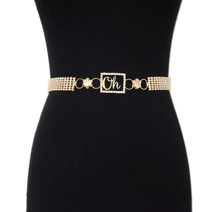 Six rows of diamond straps with skirt coat