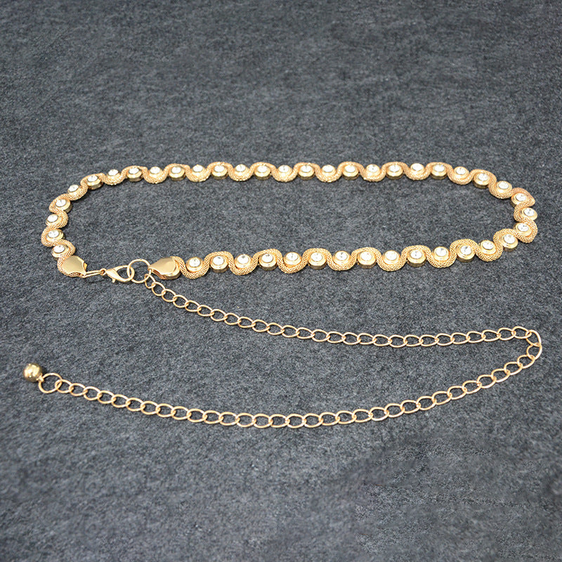 Crystal chain rhinestone inlaid waist chain