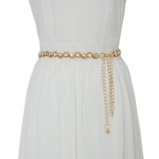 Crystal chain rhinestone inlaid waist chain