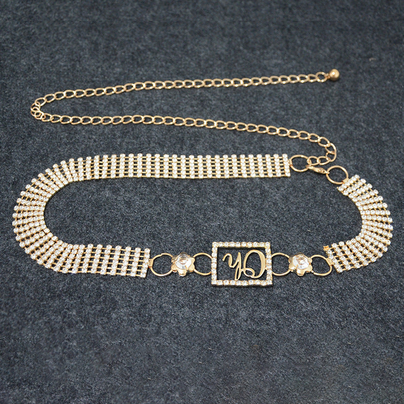 Six rows of diamond straps with skirt coat