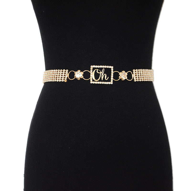 Six rows of diamond straps with skirt coat