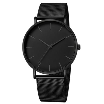 Geneva ultra-thin mesh band men's watch