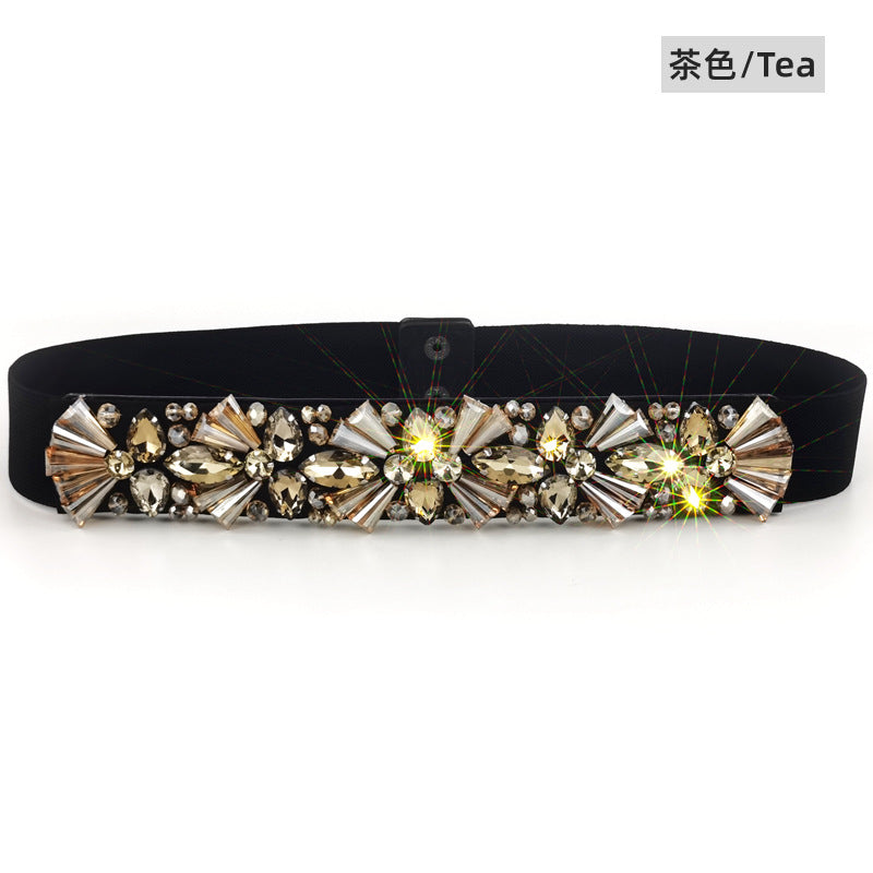 Hand-sewn diamond crystal waist seal wholesale