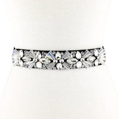 Hand-sewn diamond crystal waist seal wholesale