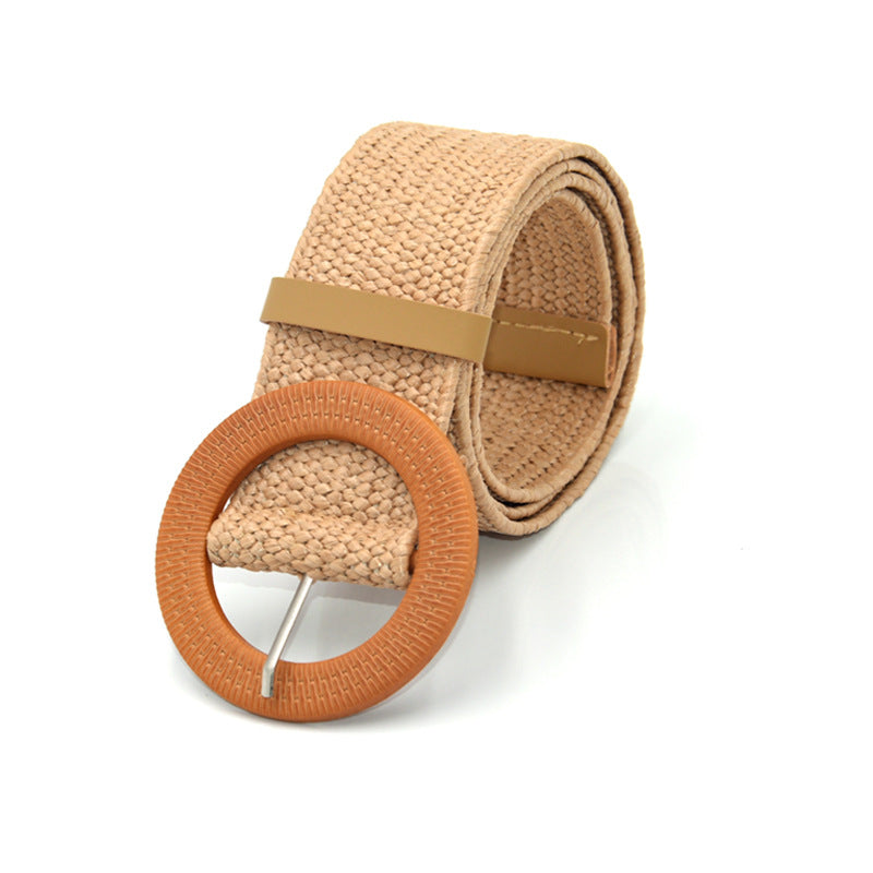 Round buckle belt woman,