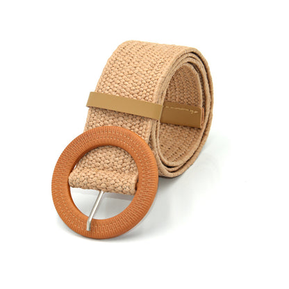 Round buckle belt woman,