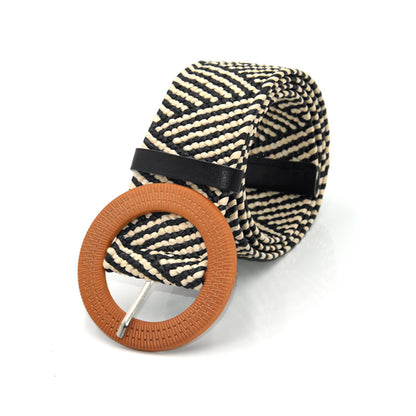 Round buckle belt woman,