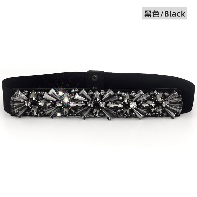 Hand-sewn diamond crystal waist seal wholesale