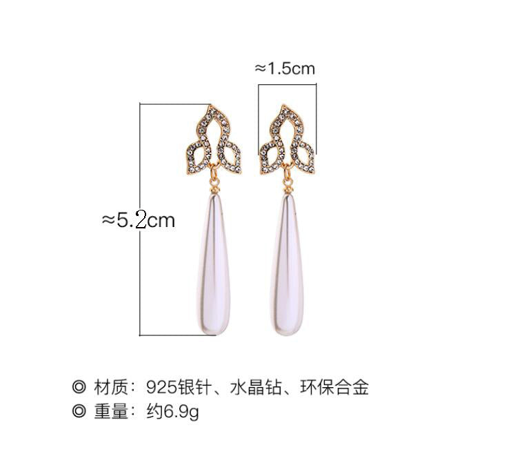 925 Silver Needle Earrings Female French